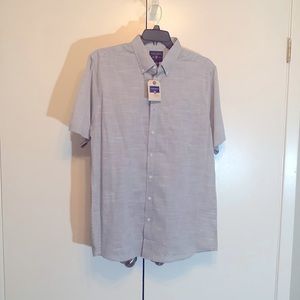 Saddlebred. Grey. Shortsleeved button down. Big & Tall